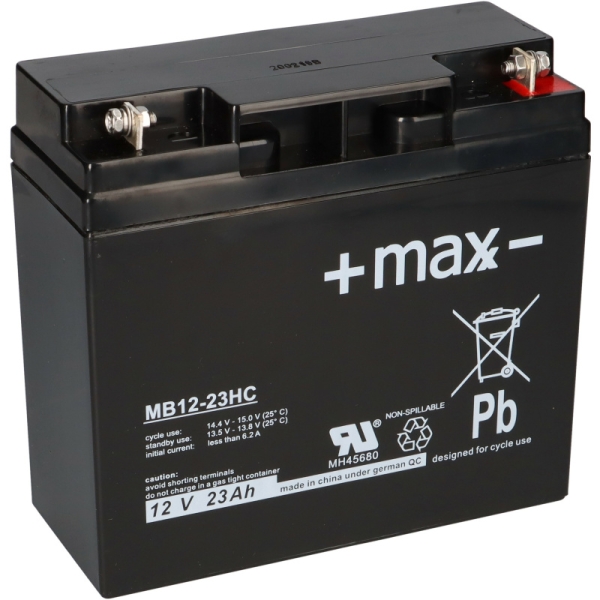 Nennkapazität 23 Ah Nennspannung 12 Volt Anschluss: Schraubanschluss, M5 (5 mm)